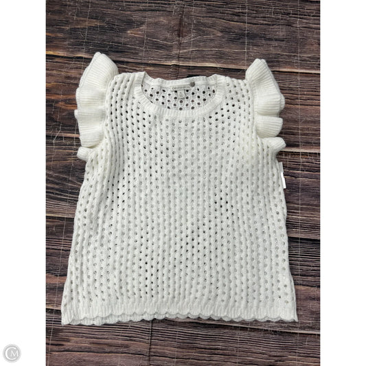 Sweater Short Sleeve By Cato In White, Size: Xl