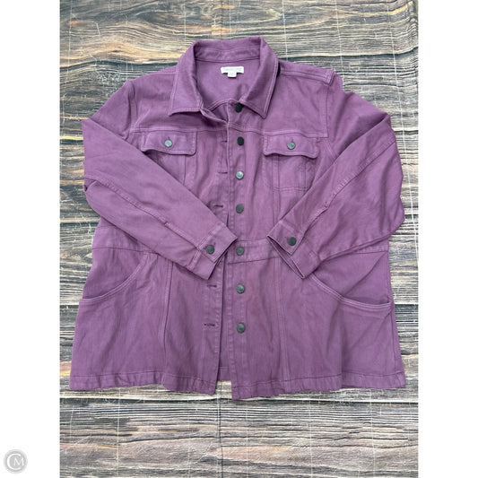 Jacket Denim By Coldwater Creek In Purple Denim, Size: 3x