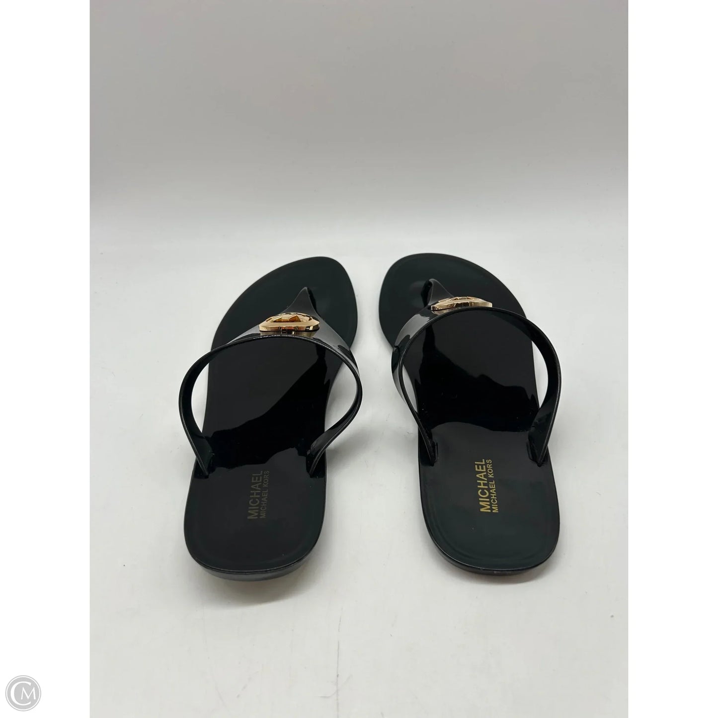 Sandals Flip Flops By Michael By Michael Kors In Black, Size: 10