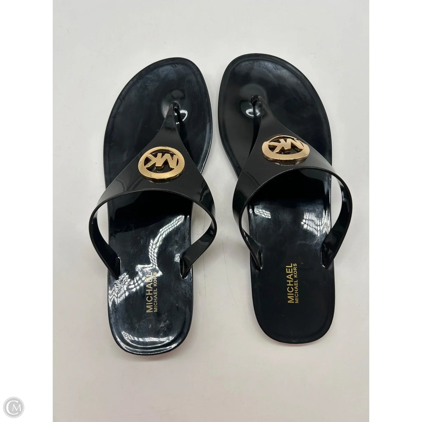 Sandals Flip Flops By Michael By Michael Kors In Black, Size: 10
