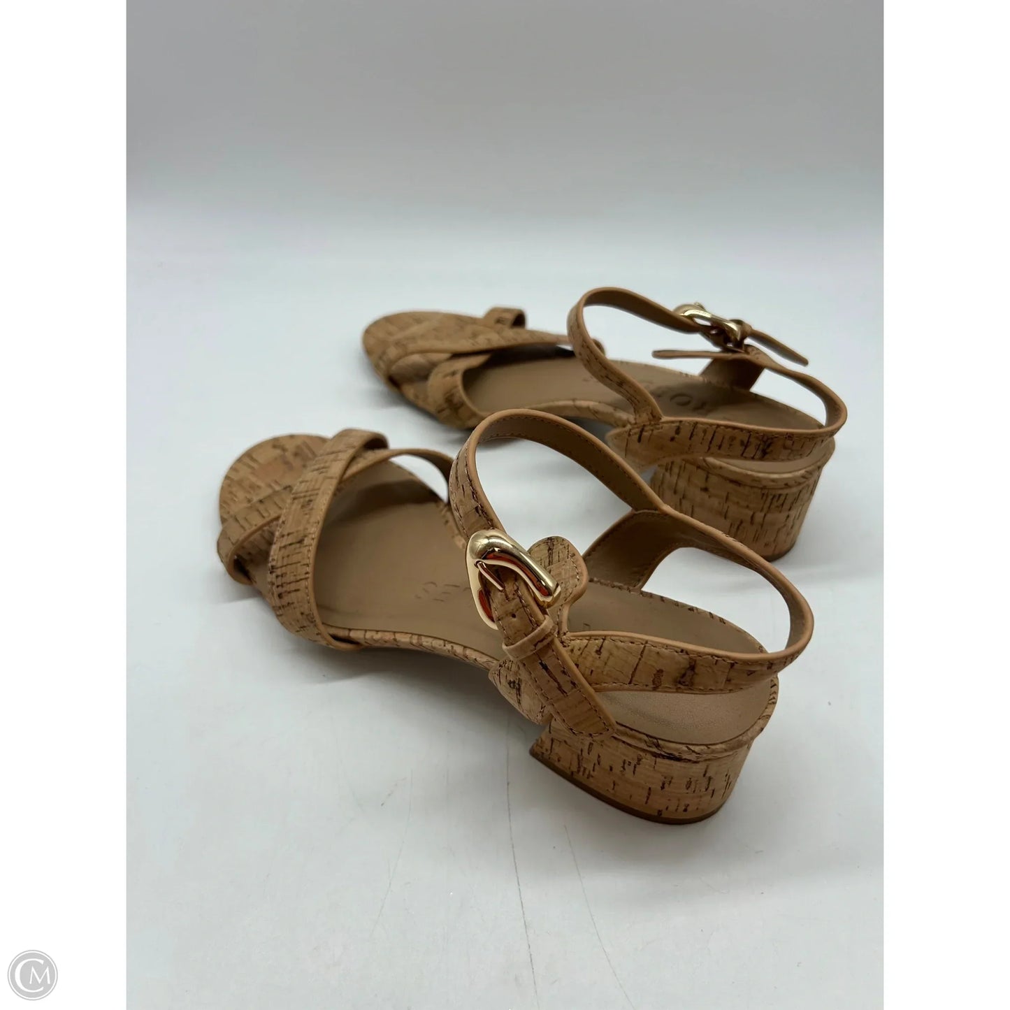 Sandals Heels Block By Aerosoles In Tan, Size: 9