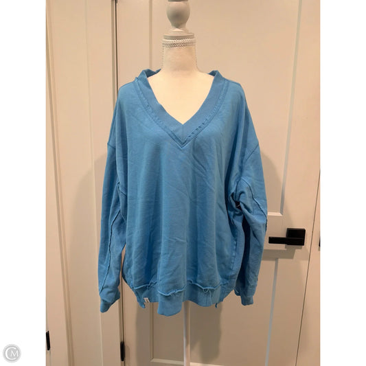 Sweatshirt Crewneck By Simply Southern In Blue, Size: 1x