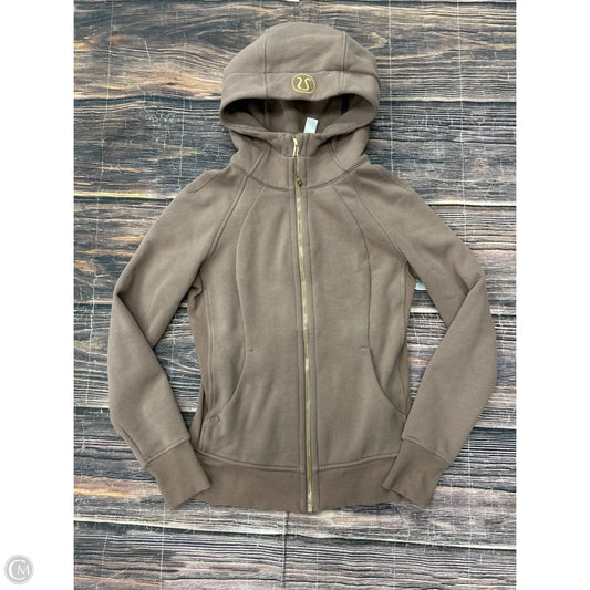 Athletic Sweatshirt Hoodie By Lululemon In Brown, Size: 6
