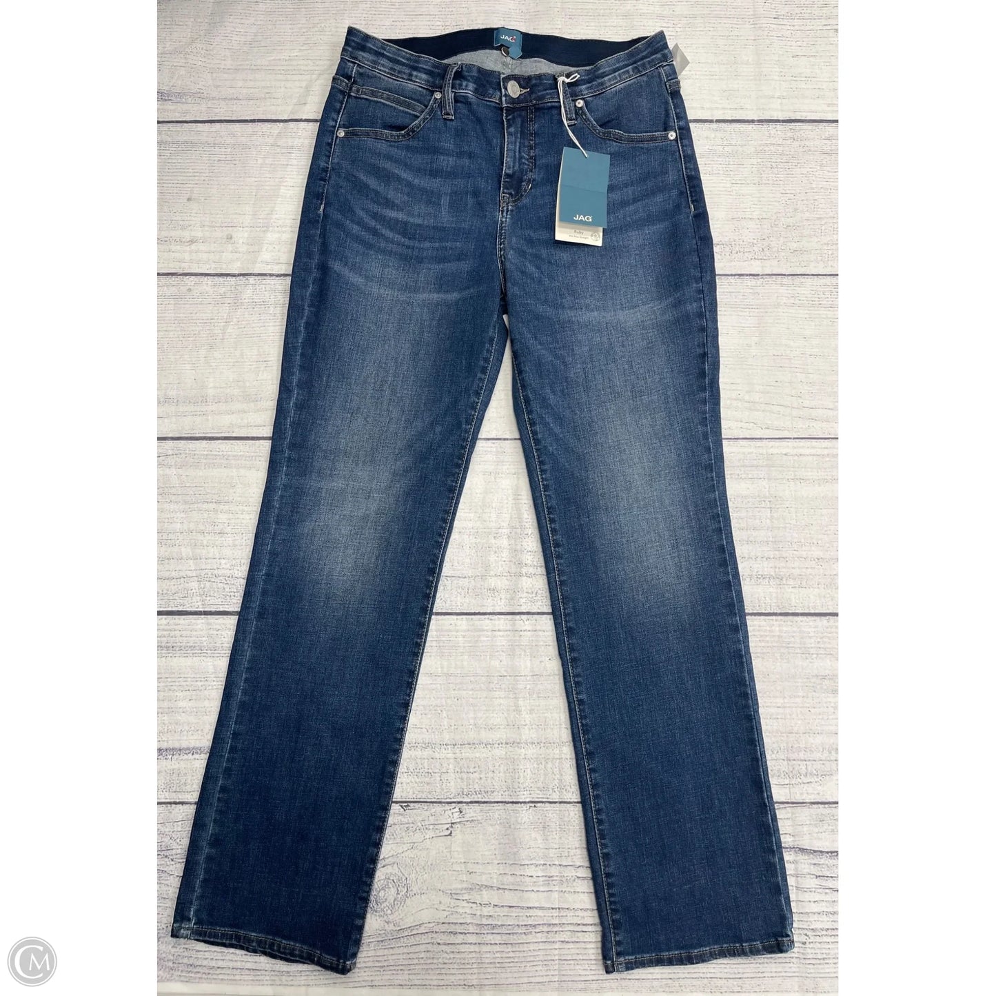 Jeans Straight By Jag In Blue Denim, Size: 12p