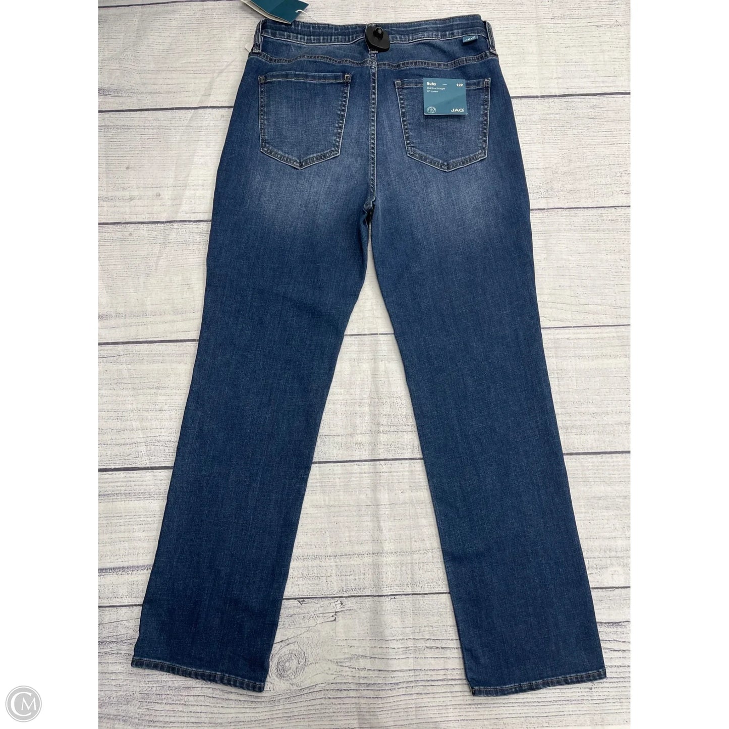 Jeans Straight By Jag In Blue Denim, Size: 12p