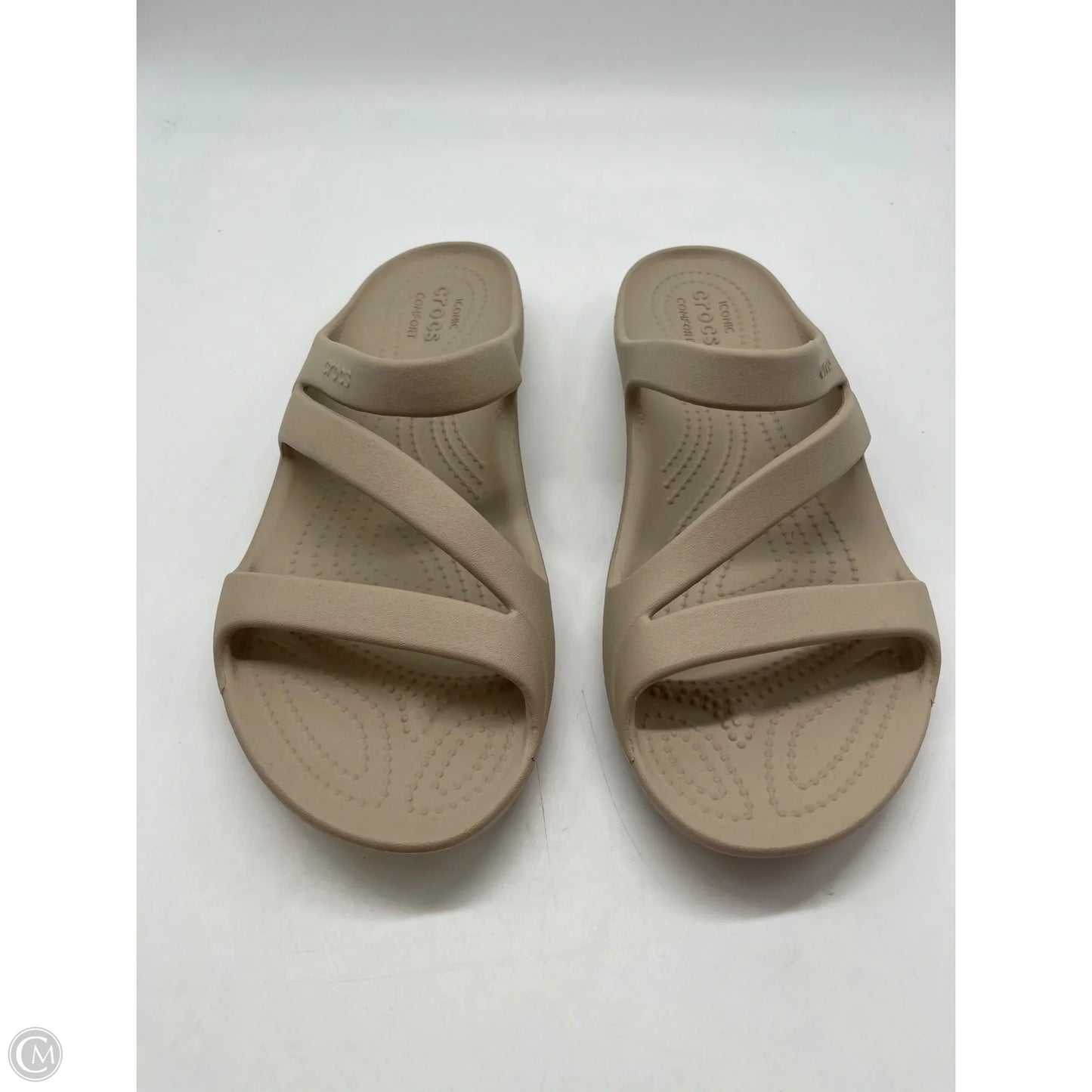 Sandals Flats By Crocs In Tan, Size: 9