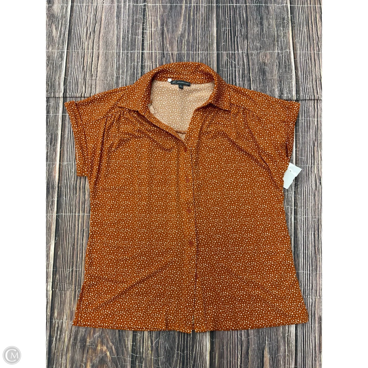 Top Short Sleeve By Adrianna Papell In Orange, Size: S
