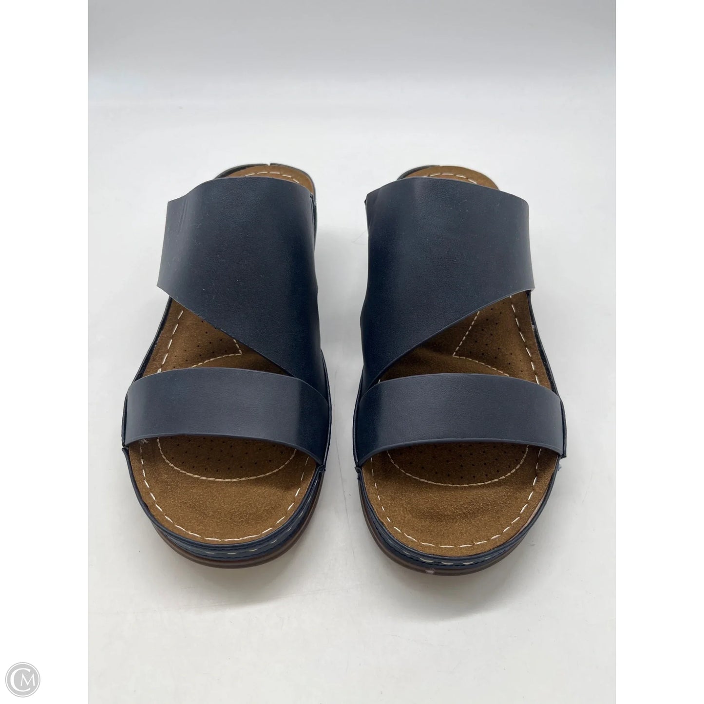 Sandals Heels Wedge By Easy Street In Blue, Size: 7
