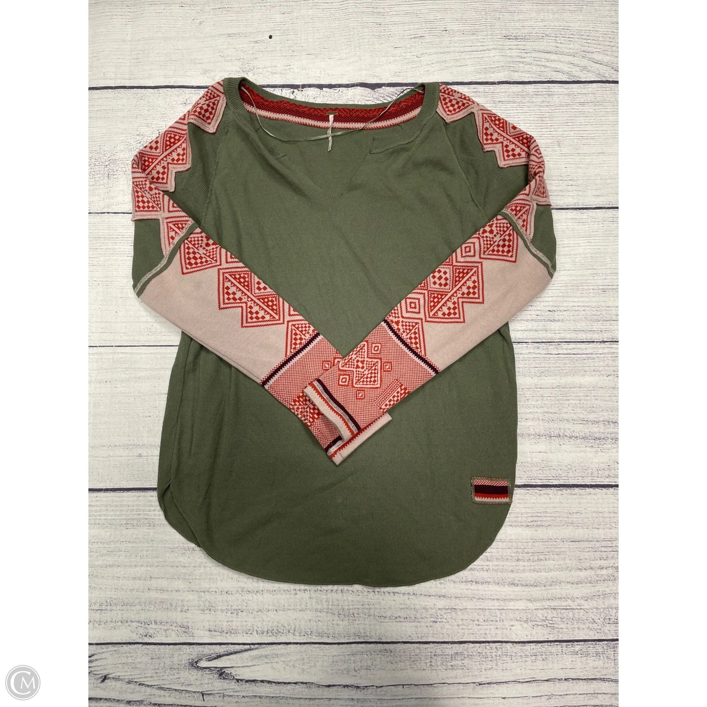 Top Long Sleeve By Free People In Green, Size: M