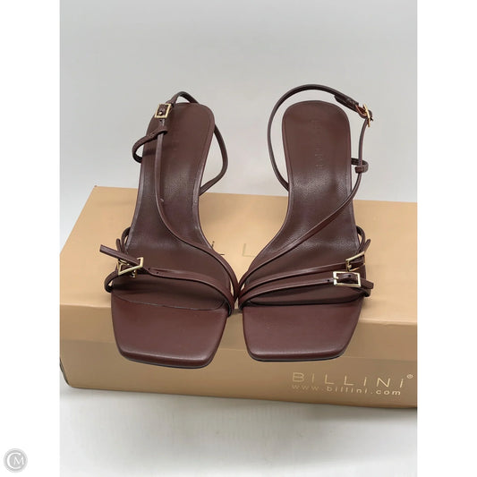 Sandals Heels Kitten By Clothes Mentor In Brown, Size: 6