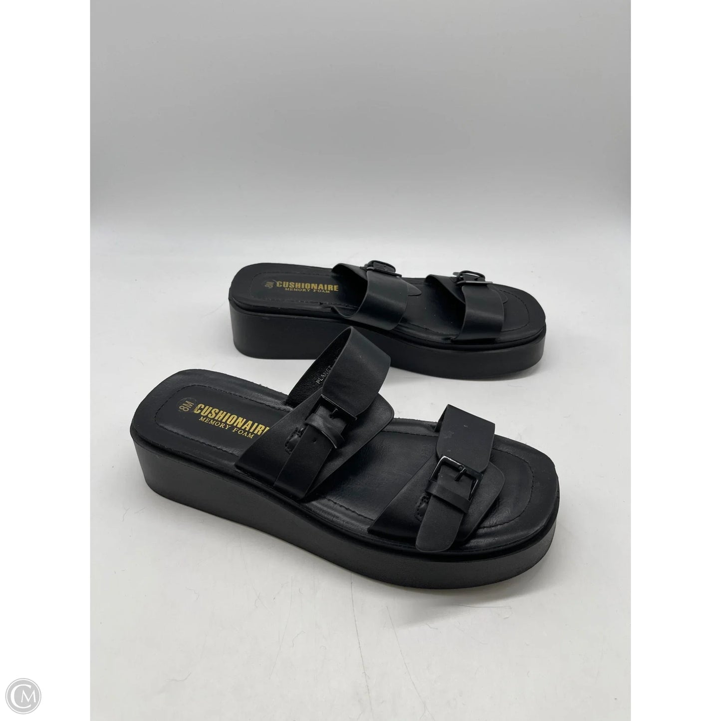 Sandals Flats By Cushionaire In Black, Size: 8