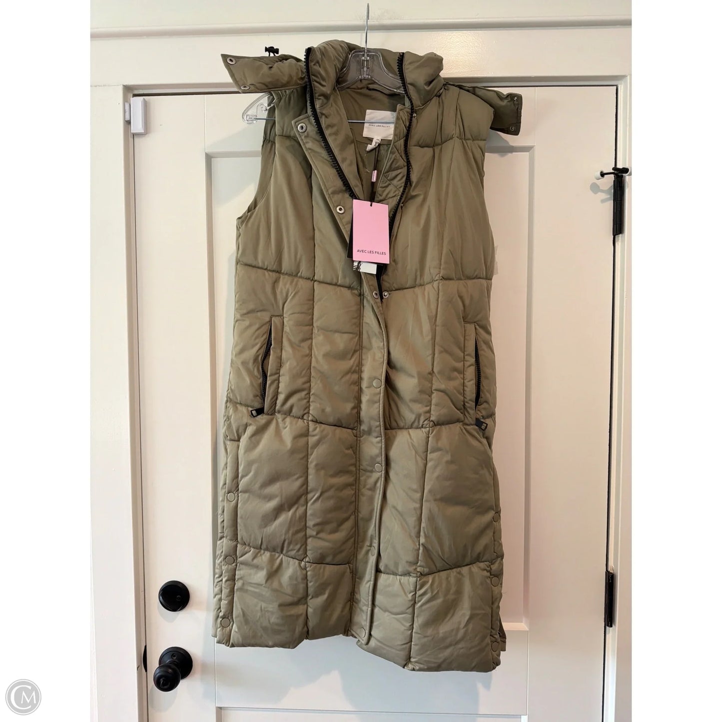 Vest Puffer & Quilted By Avec Les Filles In Green, Size: Xs