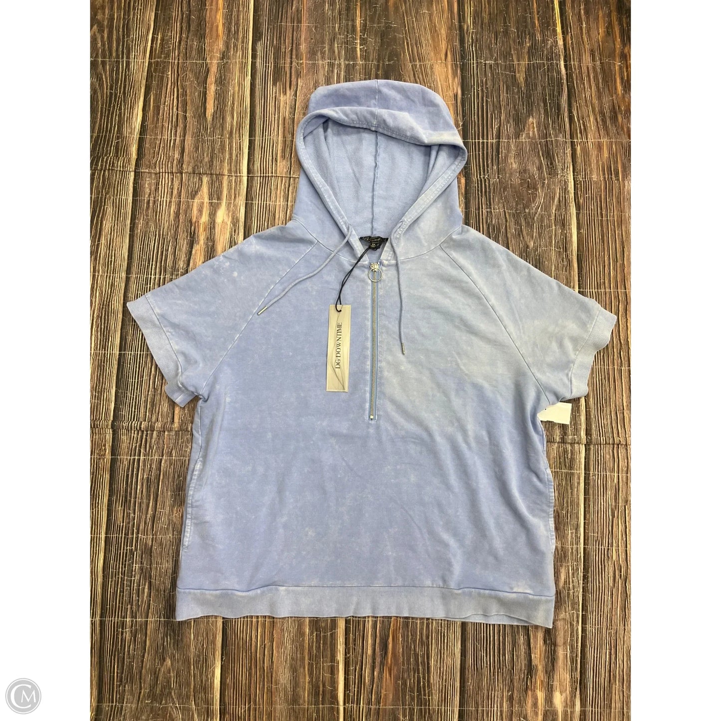 Top Short Sleeve By Diane Gilman In Blue, Size: 1x