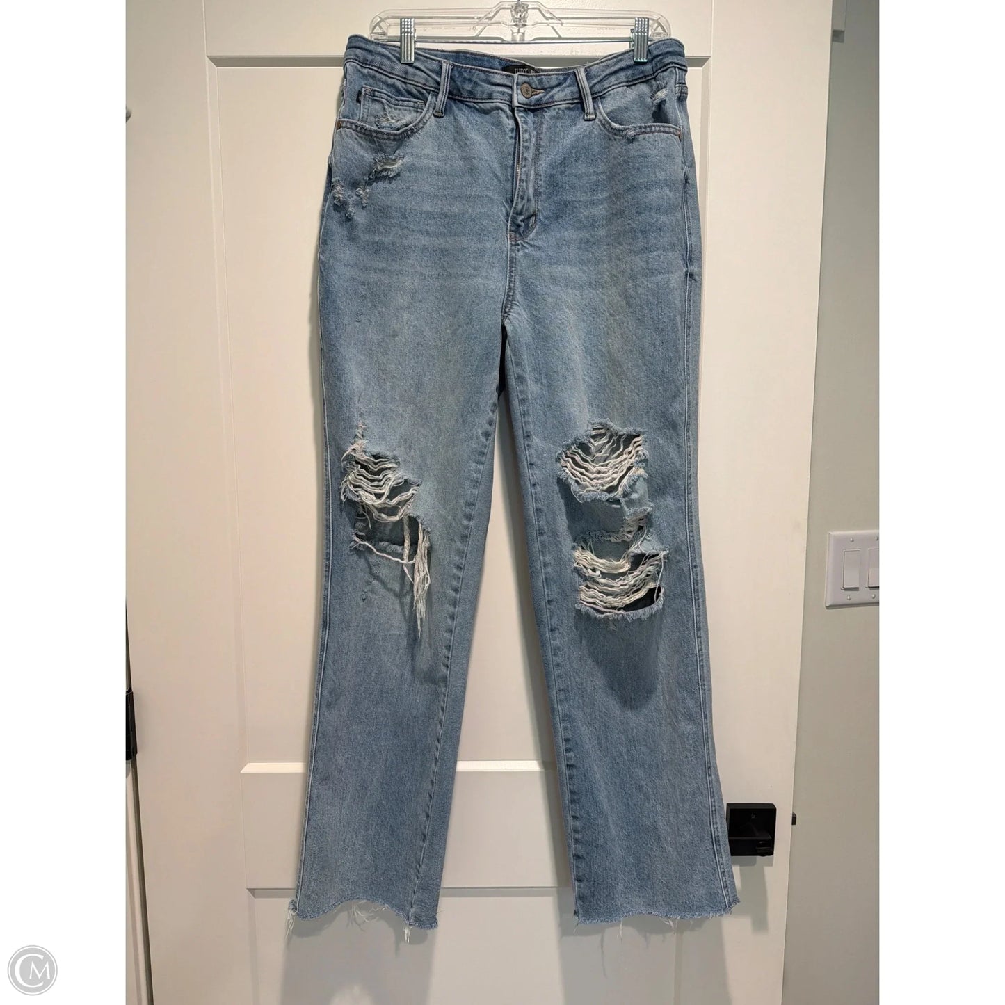 Jeans Straight By Judy Blue In Blue Denim, Size: 12