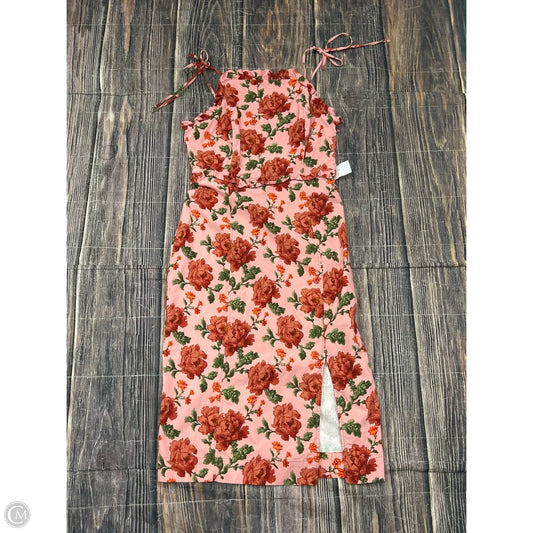 Dress Casual Midi By Anthropologie In Pink, Size: L