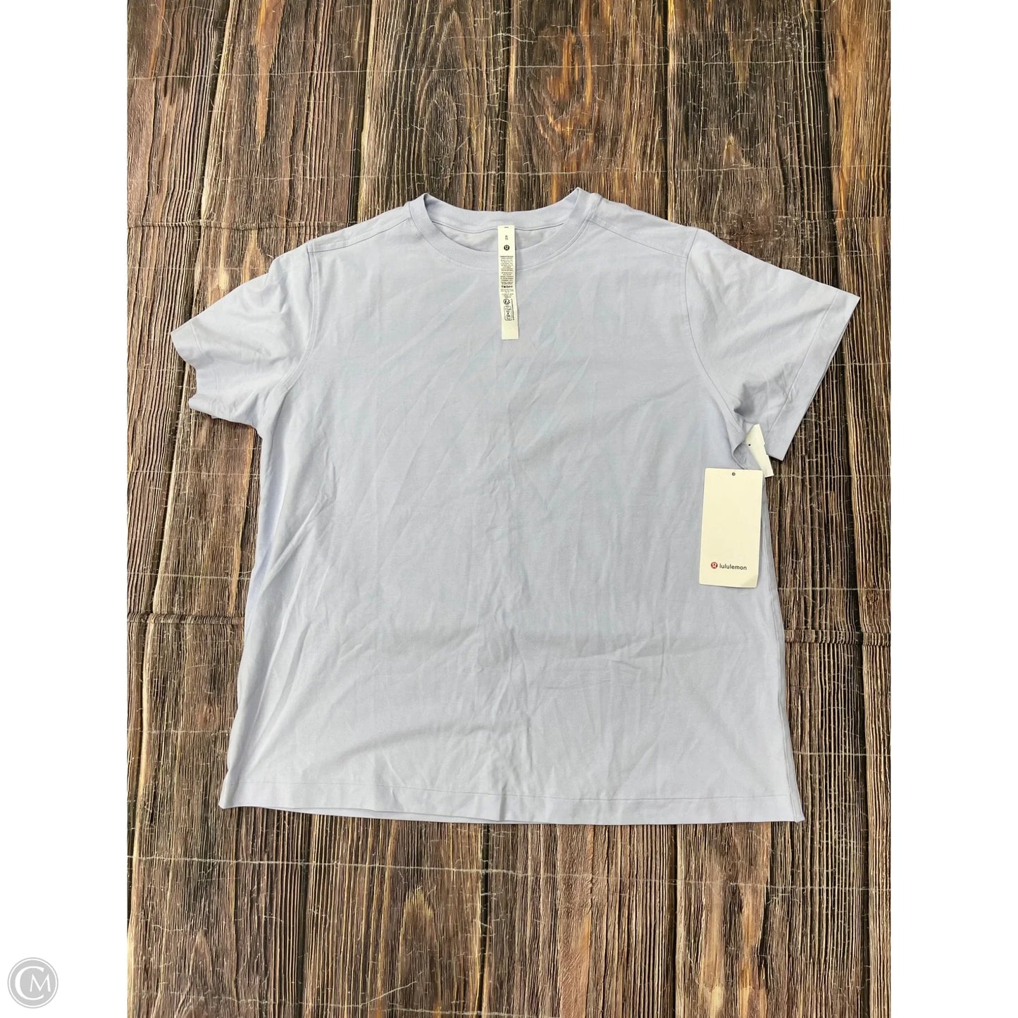 Athletic Top Short Sleeve By Lululemon In Blue, Size: Xl