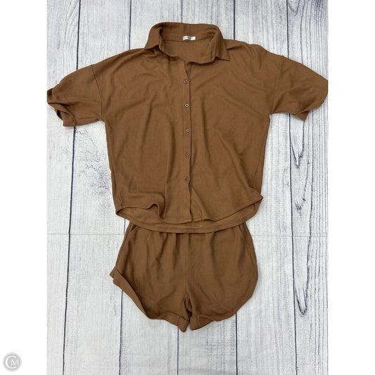 Lounge Set Shorts By Ekouaer In Brown, Size: L