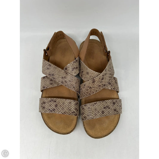Sandals Flats By Clarks In Snakeskin Print, Size: 9.5