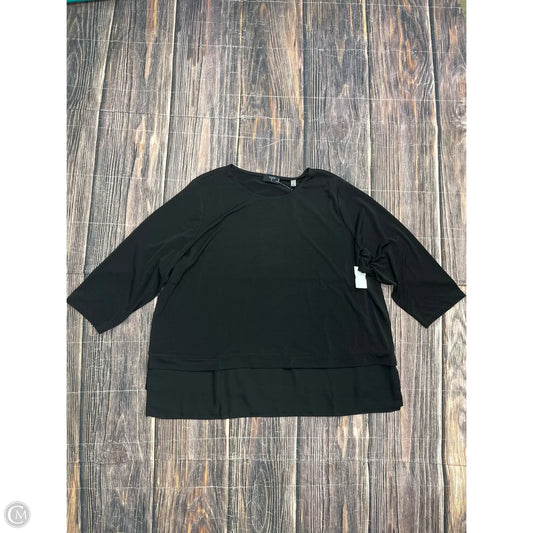 Top Long Sleeve By Tahari In Black, Size: 2x