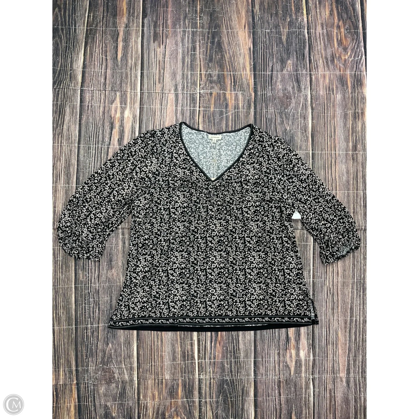 Top 3/4 Sleeve By Max Studio In Black, Size: 1x