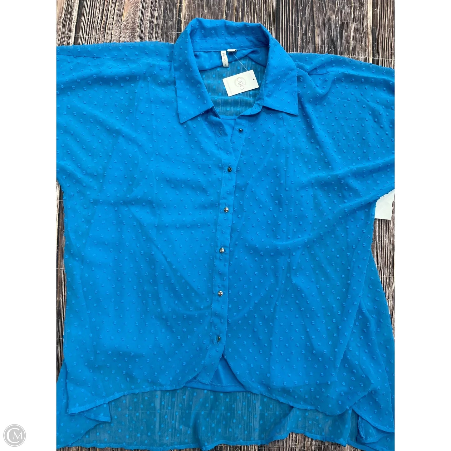 Top Short Sleeve By Cato In Blue, Size: Xl
