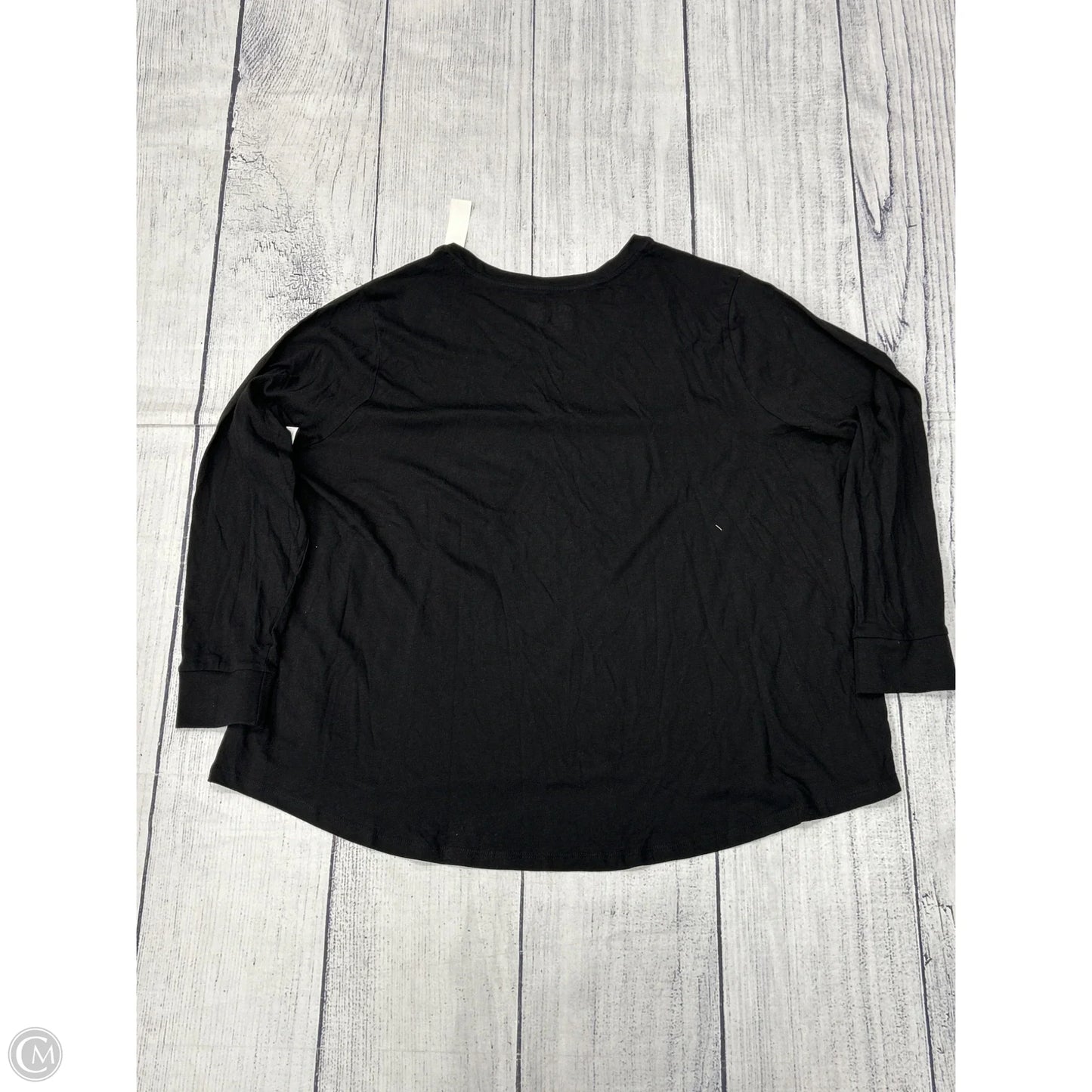 Top Long Sleeve Basic By Terra & Sky In Black, Size: 3x