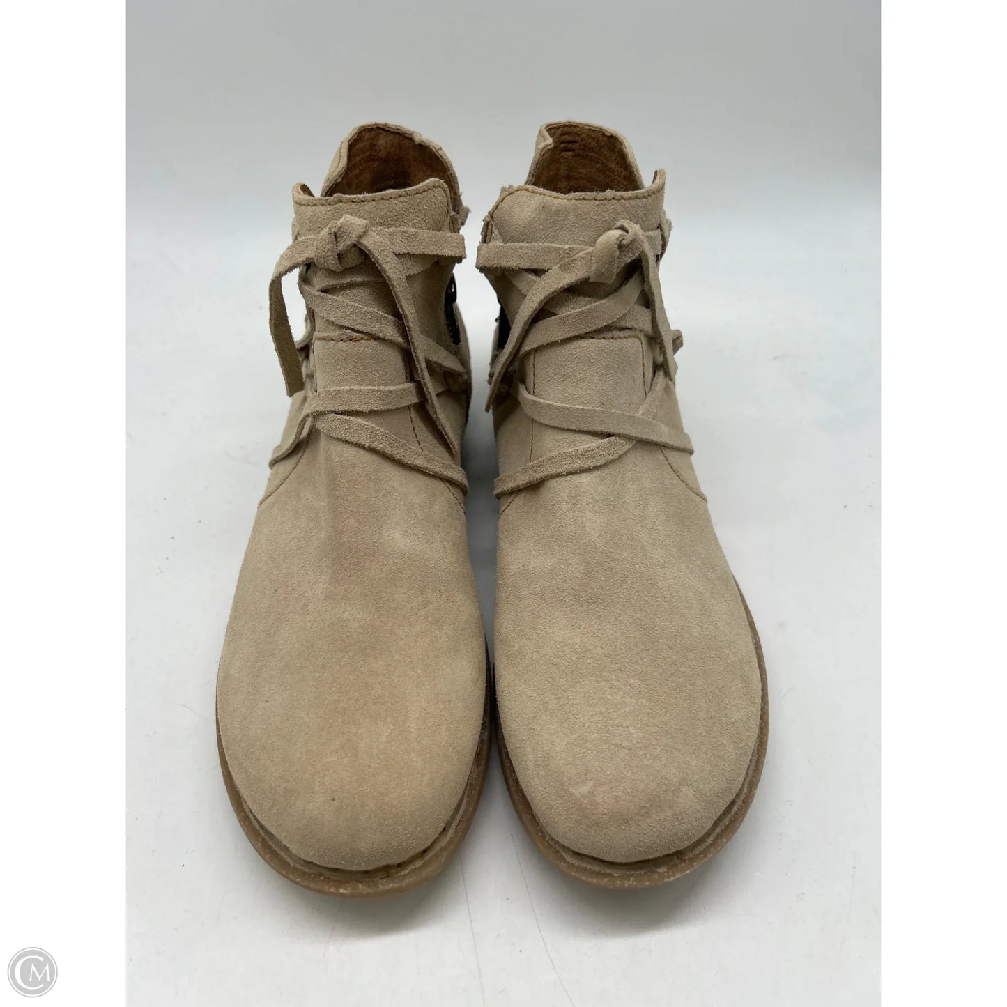 Boots Ankle Flats By Born In Cream, Size: 10