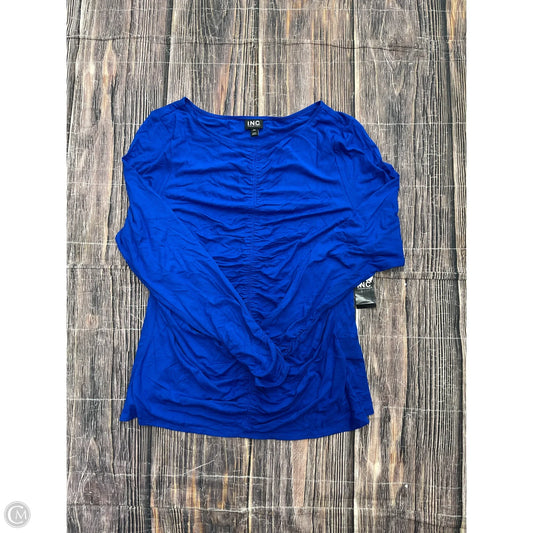 Top Long Sleeve By Inc In Blue, Size: 1x