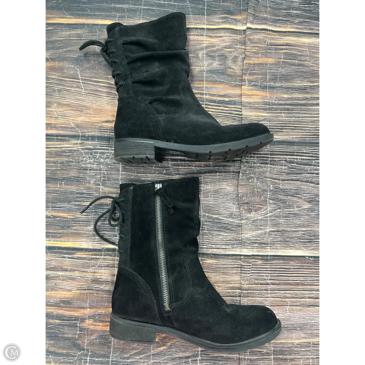 Boots Ankle Flats By Sofft In Black, Size: 6.5