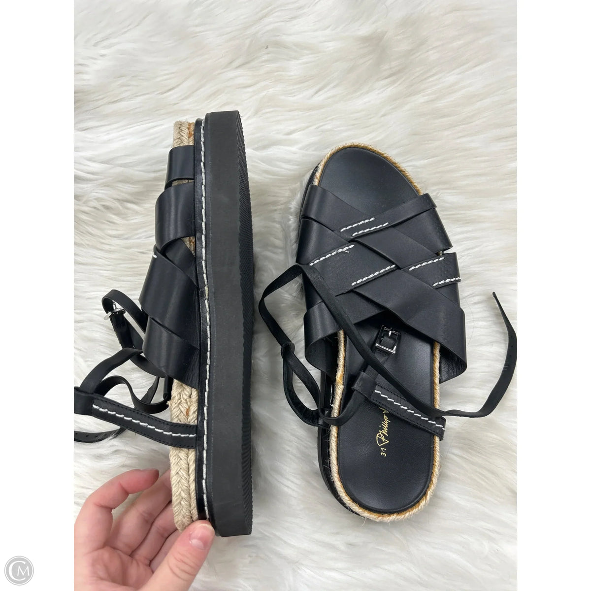Sandals Heels Platform By Cmb In Black, Size: 9