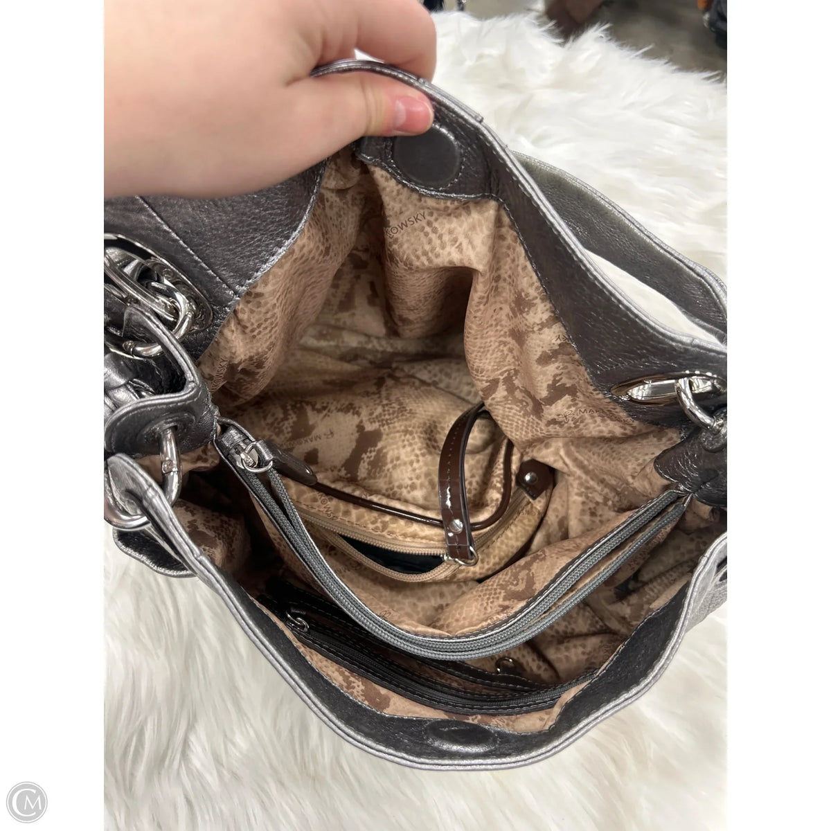 Handbag Leather By B. Makowsky, Size: Large