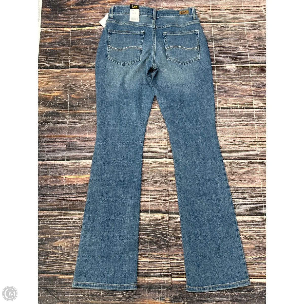Jeans Boot Cut By Lee In Blue Denim, Size: 6l