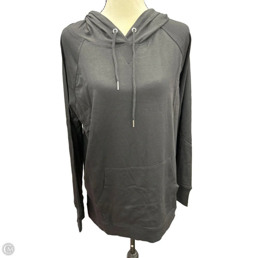 Athletic Top Long Sleeve Hoodie By Mono B In Black, Size: L
