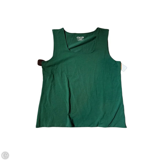 Top Sleeveless By Chicos In Green, Size: Xl