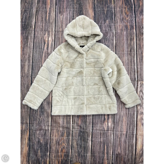 Coat Faux Fur & Sherpa By Quince In Tan, Size: L