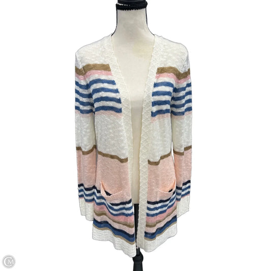 Sweater Cardigan By Clothes Mentor In Cream, Size: L