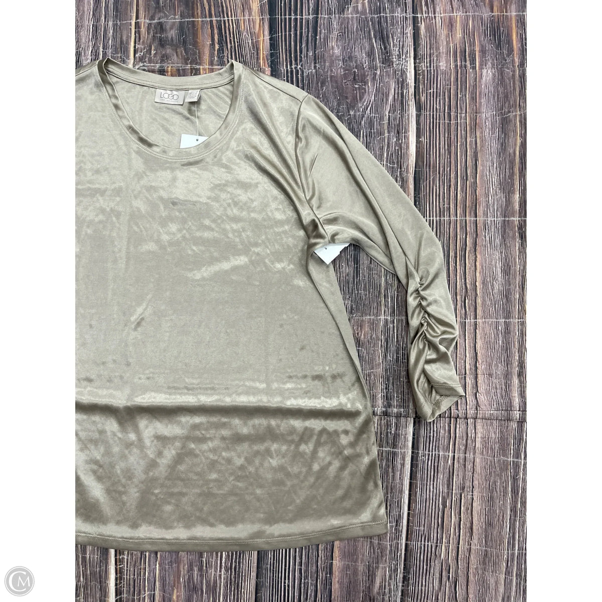 Top Long Sleeve By Logo In Grey, Size: S