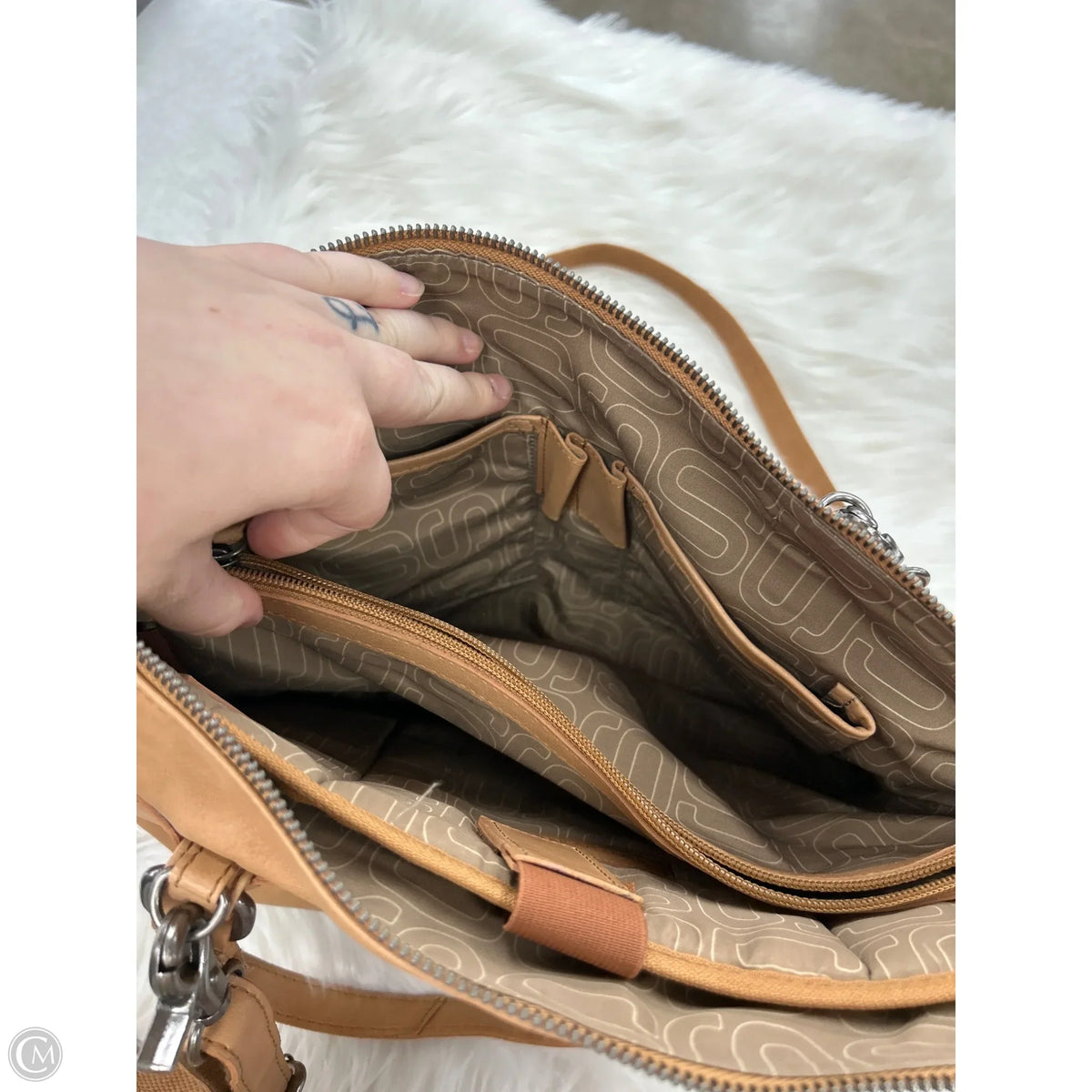 Handbag Leather By Cmc, Size: Medium