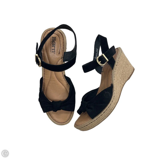 Sandals Heels Wedge By Born In Black, Size: 7