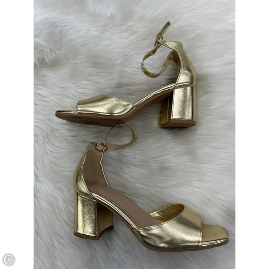 Sandals Heels Block By Torrid In Gold, Size: 9