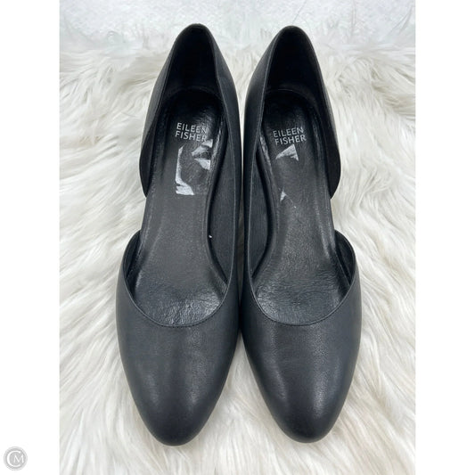 Shoes Heels Wedge By Eileen Fisher In Black, Size: 9