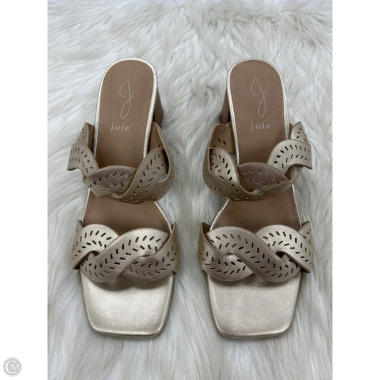 Sandals Heels Block By Joie In Gold, Size: 8.5