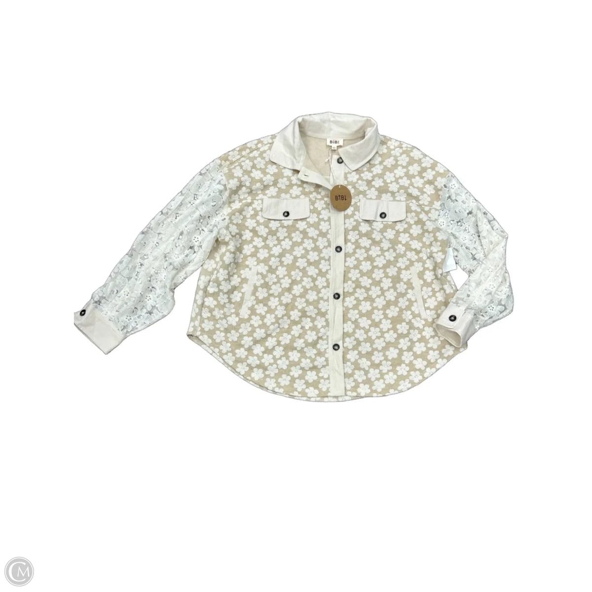 Jacket Shirt By Bibi In Cream, Size: L