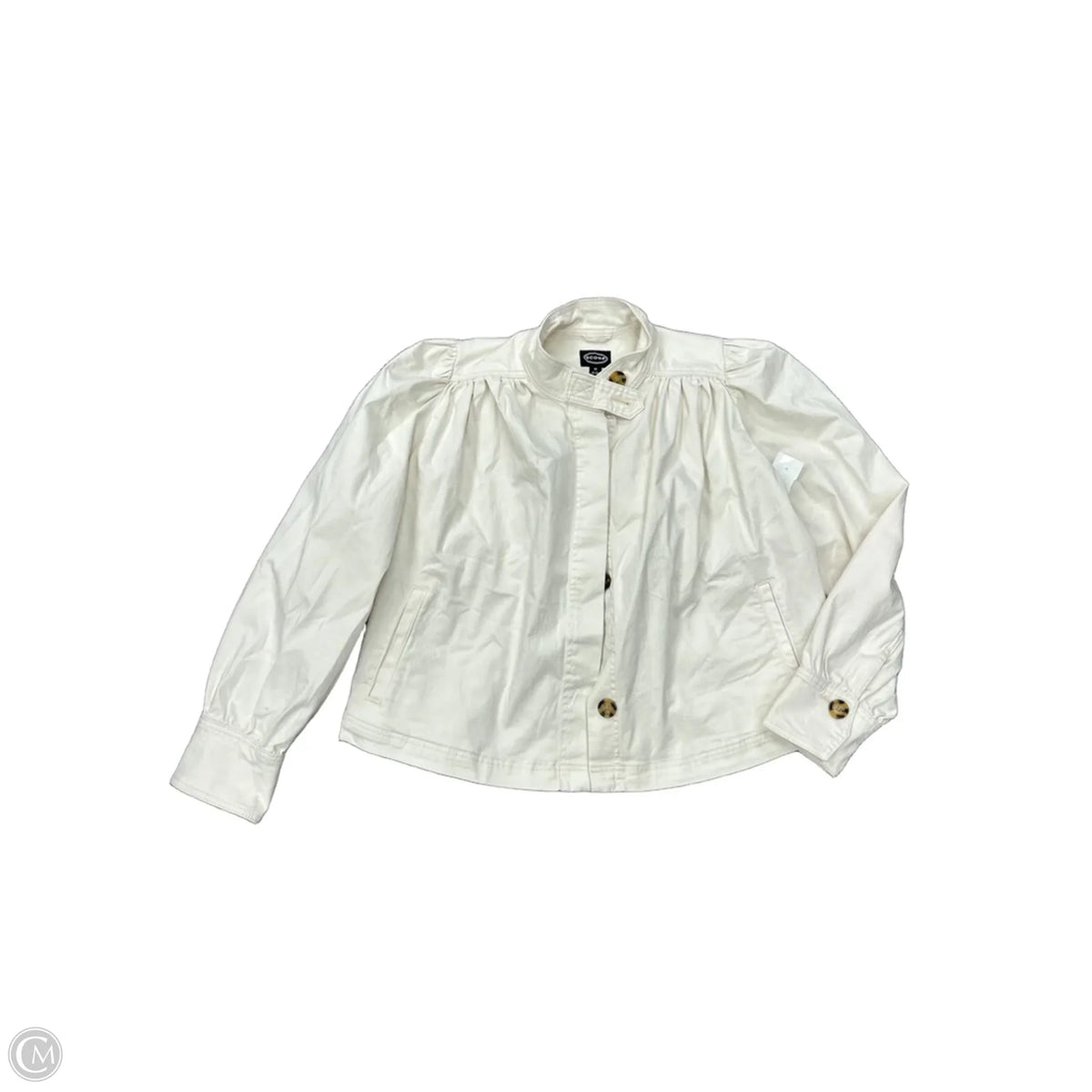 Jacket Denim By Scoop In White Denim, Size: M