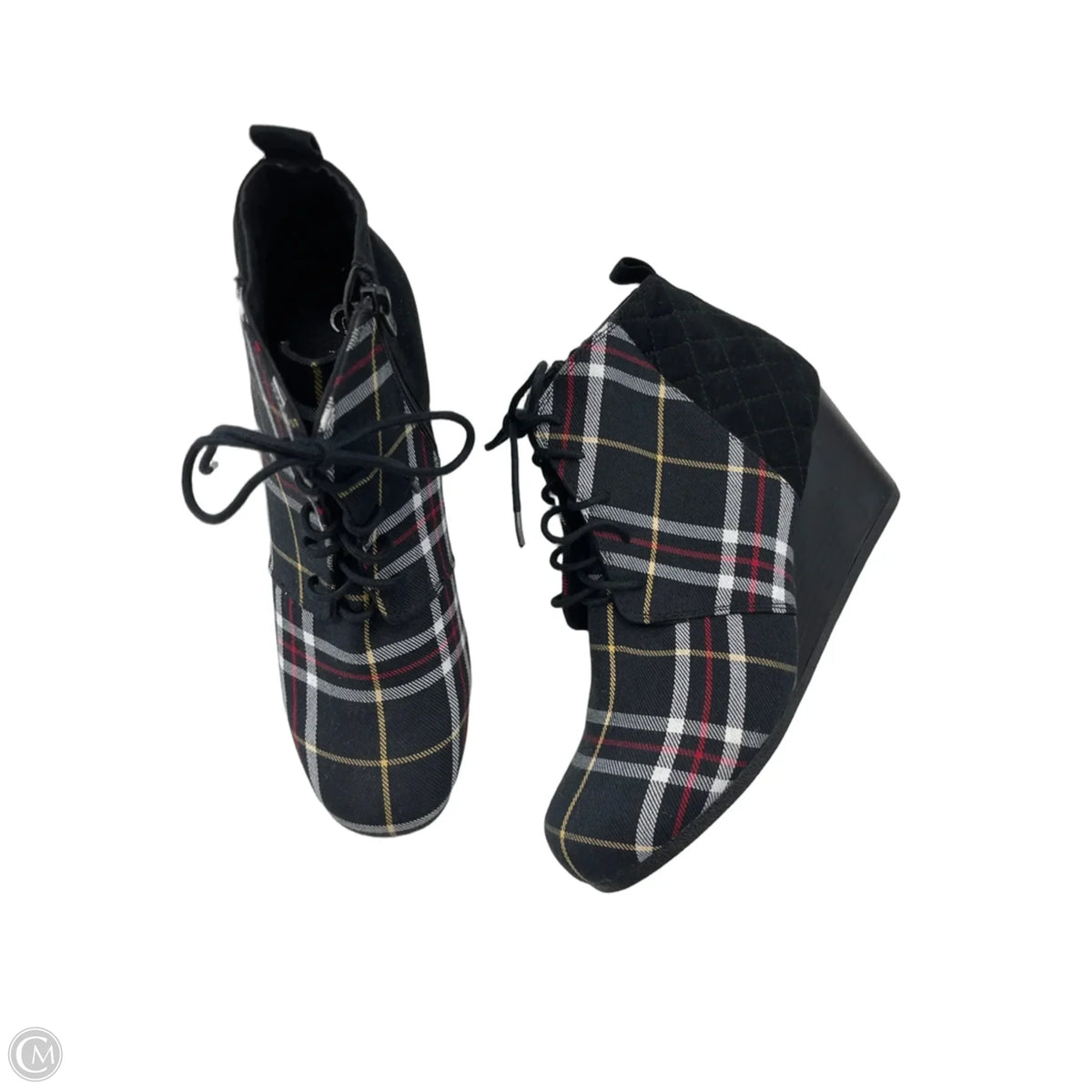 Boots Ankle Heels By Cato In Black, Size: 10