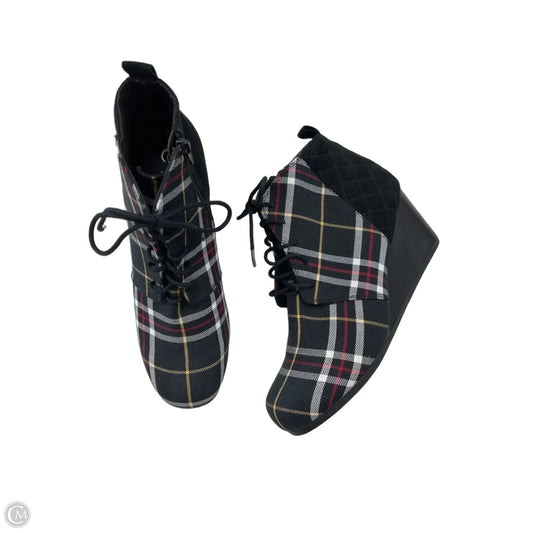 Boots Ankle Heels By Cato In Black, Size: 10