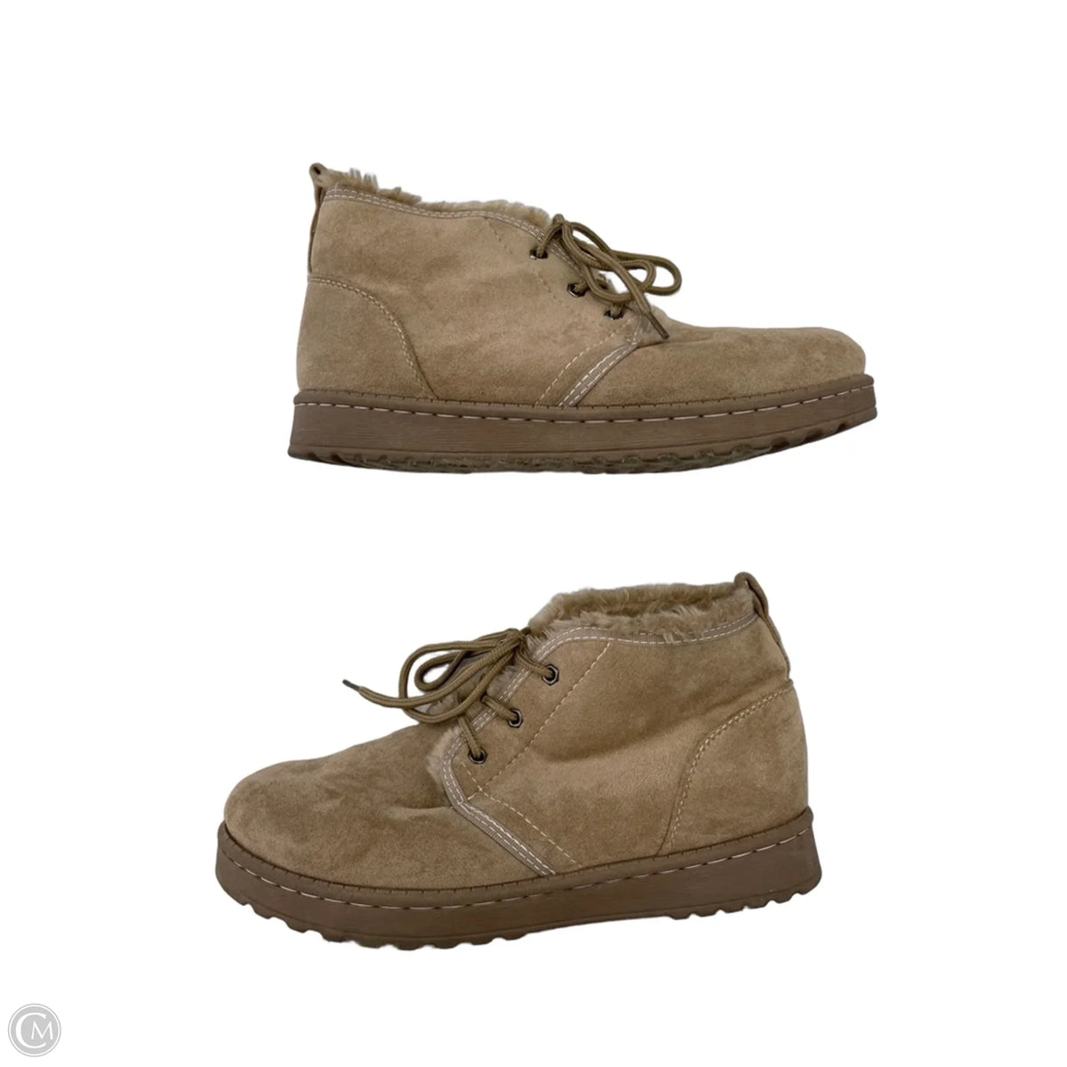 Boots Ankle Flats By So In Tan, Size: 9