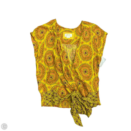 Top Short Sleeve By Maeve In Yellow, Size: M