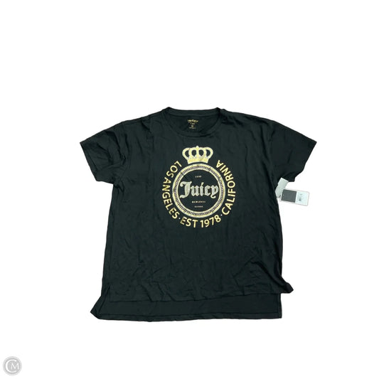 Top Short Sleeve By Juicy Couture In Black, Size: L