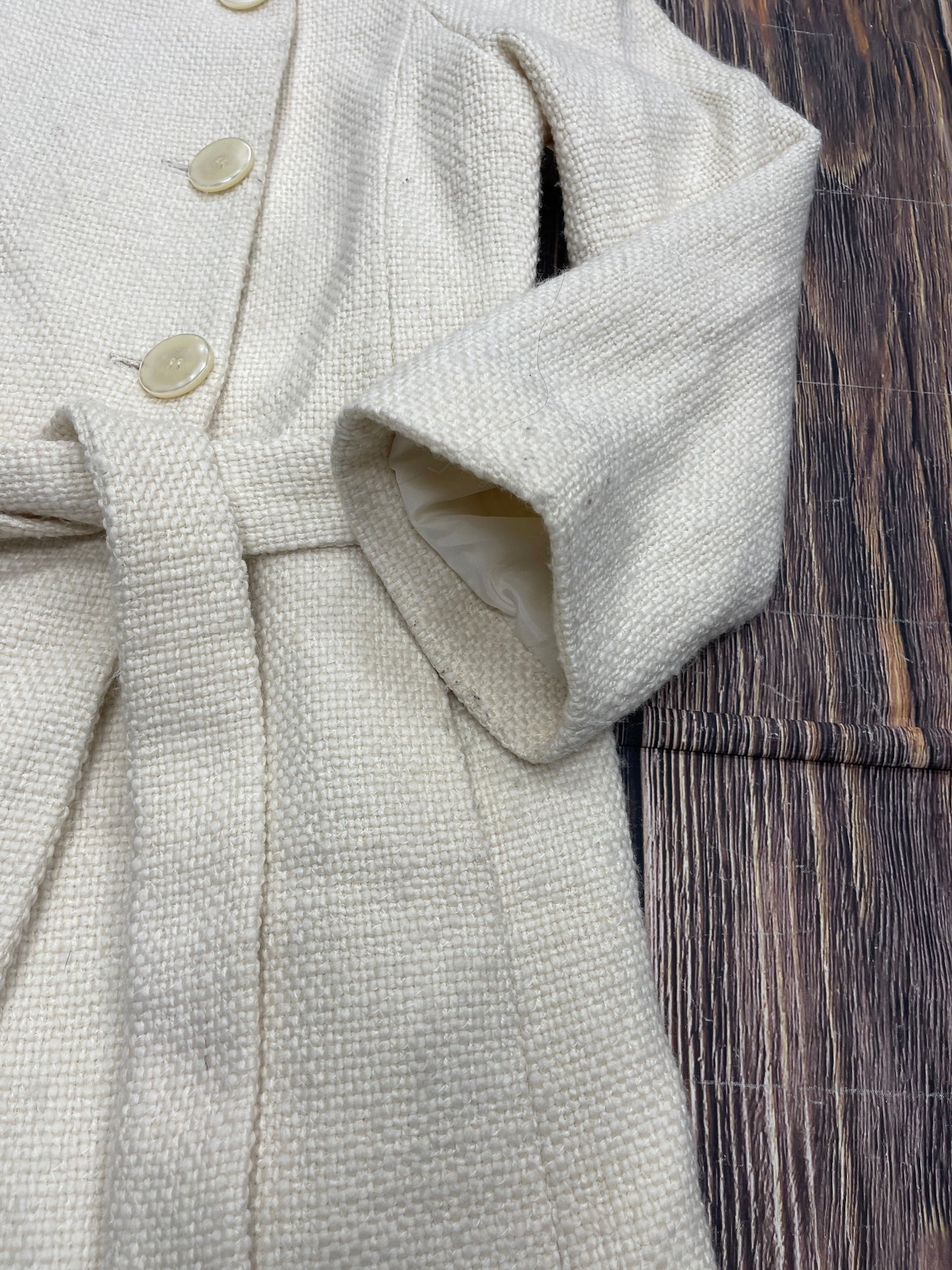 Coat Trench Coat By Cma In Cream, Size: 8
